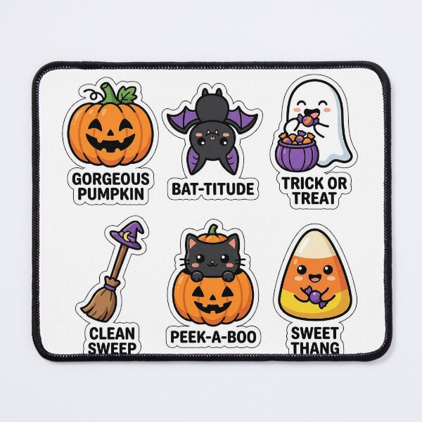 Item preview, Kawaii Spooky Halloween Sticker Pack - Cute Pumpkin & Bat Puns designed and sold by SimpleP.