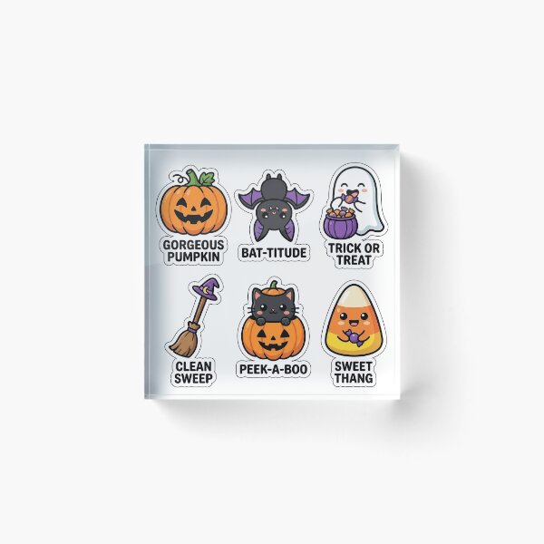 Item preview, Kawaii Spooky Halloween Sticker Pack - Cute Pumpkin & Bat Puns designed and sold by SimpleP.