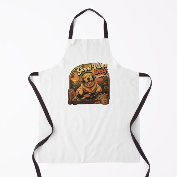 Item preview, Golden Retriever DJ – Good Vibes Only Funny Retro Dog Vinyl Design designed and sold by olenapetol.