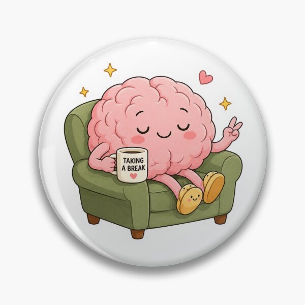 Item preview, Cute Brain Taking Break Fun Sticker designed and sold by PriyankaSonara.