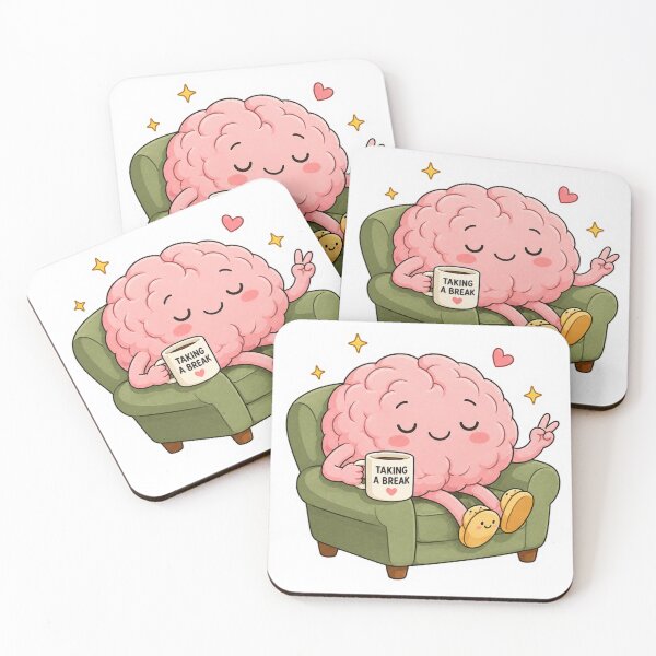 Item preview, Cute Brain Taking Break Fun Sticker designed and sold by PriyankaSonara.