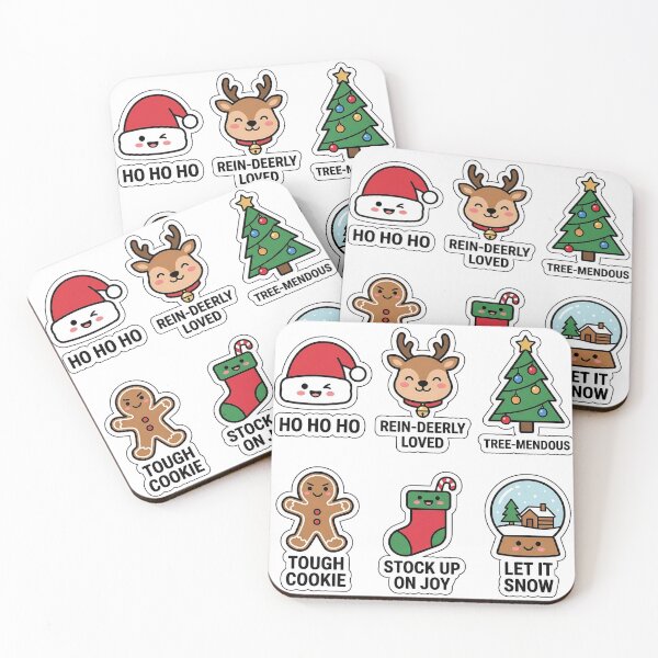 Item preview, Kawaii Merry Christmas Sticker Pack - Cute Santa & Reindeer Puns designed and sold by SimpleP.