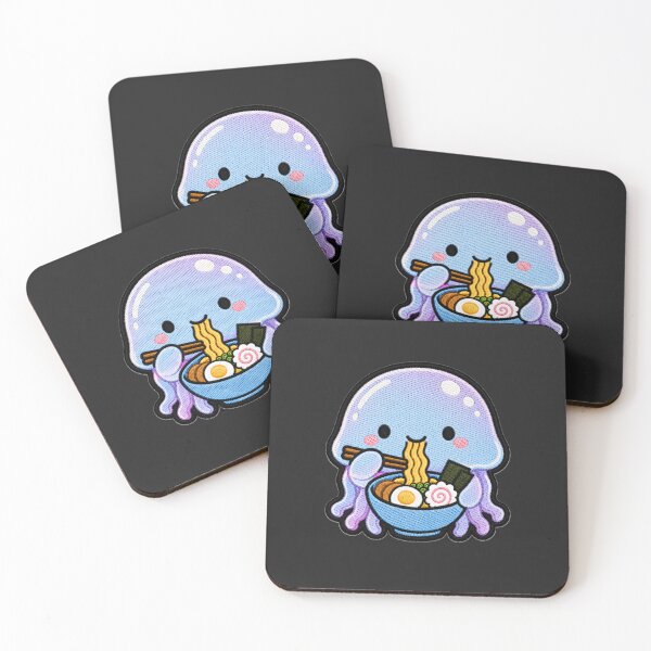 Item preview, Cute Kawaii Jellyfish Eating Ramen designed and sold by ColorSplash123.