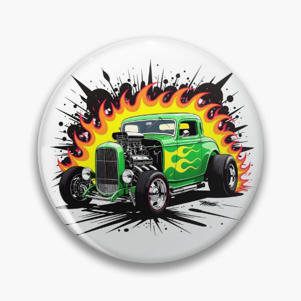 Item preview, Green Hot Rod Abstract Ink Flame Burst Main designed and sold by rgagliardi2017.