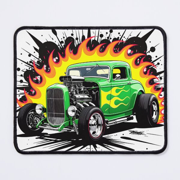 Item preview, Green Hot Rod Abstract Ink Flame Burst Main designed and sold by rgagliardi2017.