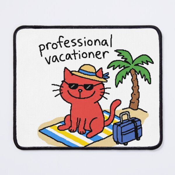 Item preview, Professional Vacationer — Funny Cat Summer Vacation Sticker designed and sold by AMBAYK.