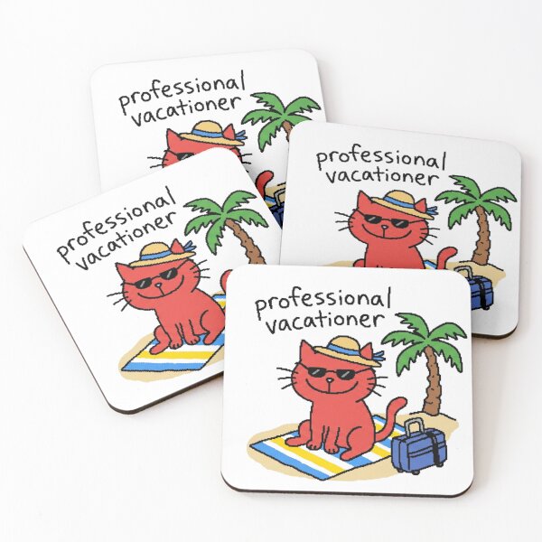 Item preview, Professional Vacationer — Funny Cat Summer Vacation Sticker designed and sold by AMBAYK.