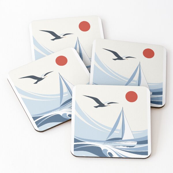 Item preview, Sailboat Seagull Print designed and sold by Studio pod Burom.