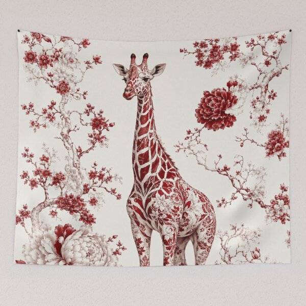Item preview, Crimson Floral Giraffe Elegance designed and sold by Rohan132.