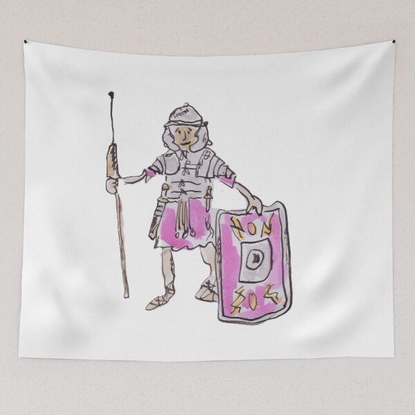 Item preview, Roman Legionary with pilum and shield designed and sold by Inky Fingers Illustrations.
