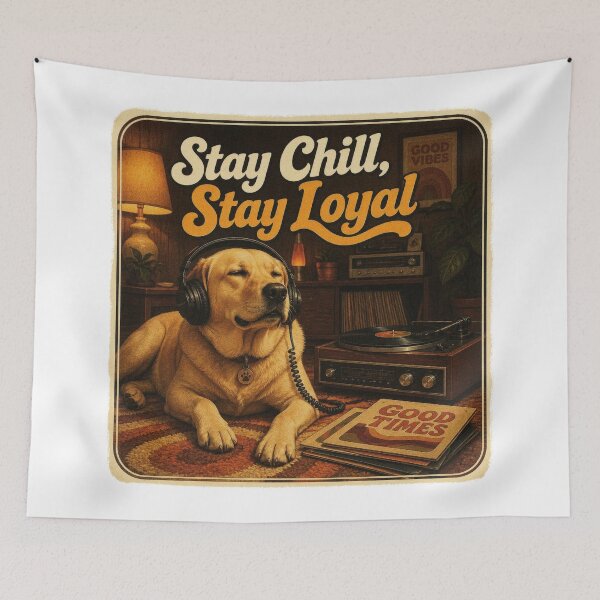 Item preview, Labrador Retro Vinyl – Stay Chill Stay Loyal Dog Aesthetic Design designed and sold by olenapetol.