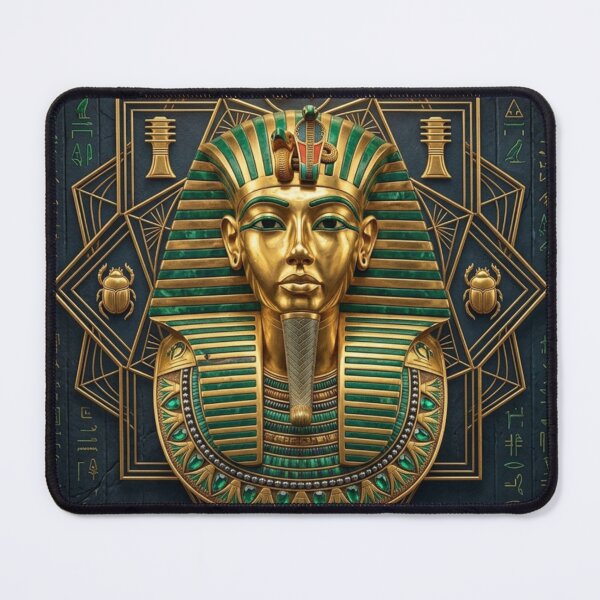 Item preview, Tutankhamun Sacred Geometry Art | Golden Egyptian Pharaoh Design designed and sold by Queen Cleopatra.