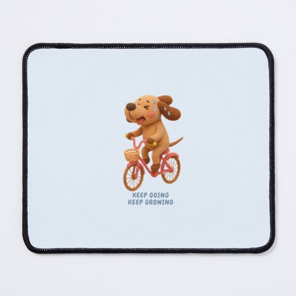 Item preview, Keep Going Keep Growing Cute Dog on Bicycle Sticker designed and sold by Siti Hoiriyah.