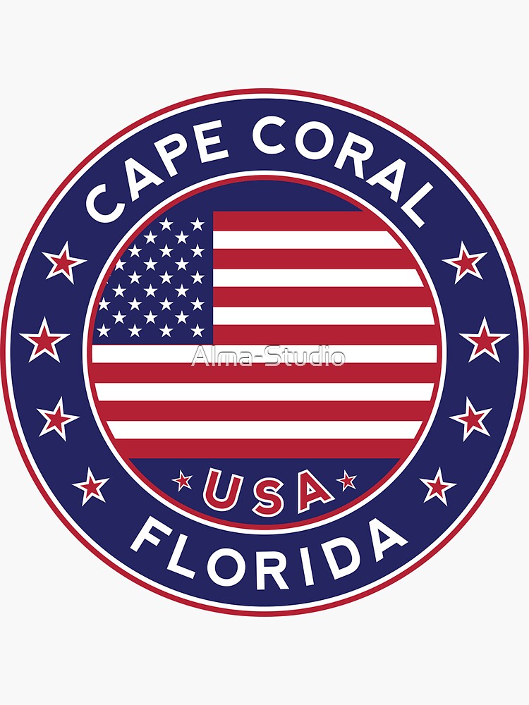 "Cape Coral, Florida" Sticker for Sale by AlmaStudio Redbubble