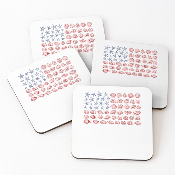Item preview, Seashell American Flag Beach Coastal Patriotic 4th Of July Ocean Lover designed and sold by ostenlee.