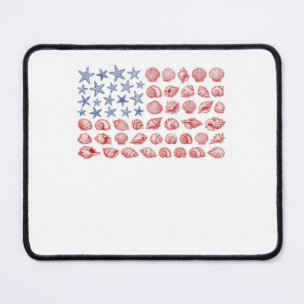 Item preview, Seashell American Flag Beach Coastal Patriotic 4th Of July Ocean Lover designed and sold by ostenlee.