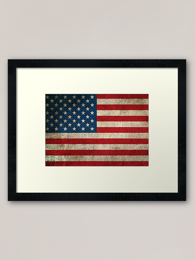 Alternate view of Old and Worn Distressed Vintage Flag of The United States Framed Art Print