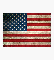 Old and Worn Distressed Vintage Flag of The United States Photographic Print