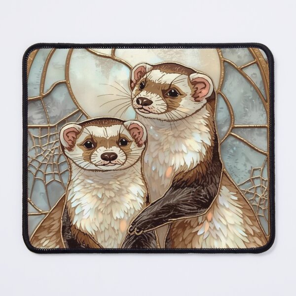 Item preview, Ferrets in Stained Glass with Golden Moon designed and sold by BriSher.