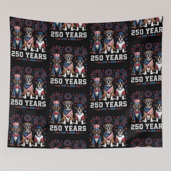 Item preview, 250 Years Patriotic Boxer Dogs America 1776 2026 Celebration 4th Of July designed and sold by ostenlee.