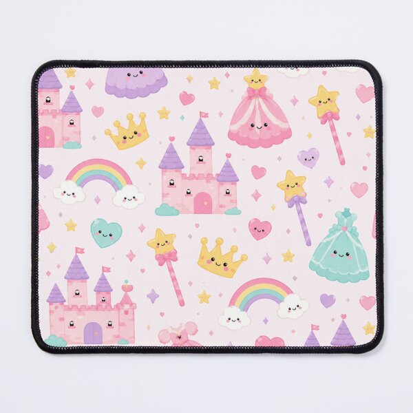 Item preview, Kawaii Princess Castle Dream Cute Seamless Pattern designed and sold by Inkworksbyshery.