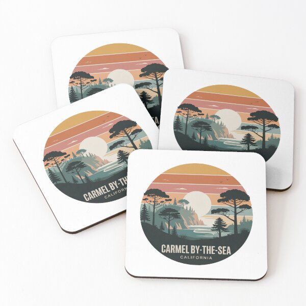 Item preview, Carmel-by-the-Sea California: Coastal Pines & Cliffs Illustration designed and sold by CircinusStore.