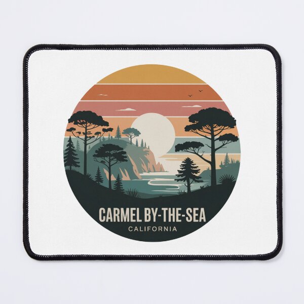 Item preview, Carmel-by-the-Sea California: Coastal Pines & Cliffs Illustration designed and sold by CircinusStore.