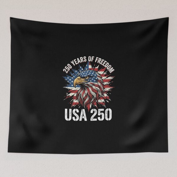 Item preview, Patriotic Eagle 250 Years Of Freedom Usa Vintage Flag designed and sold by longngusuc.