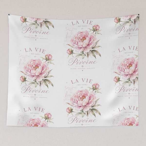Item preview, La Vie Est Faite de Pivoine – Vintage Peony Watercolor designed and sold by Blueberry-art23.