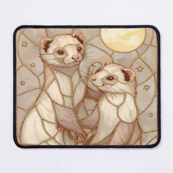 Item preview, Ferrets in Stained Glass with Golden Moon designed and sold by BriSher.