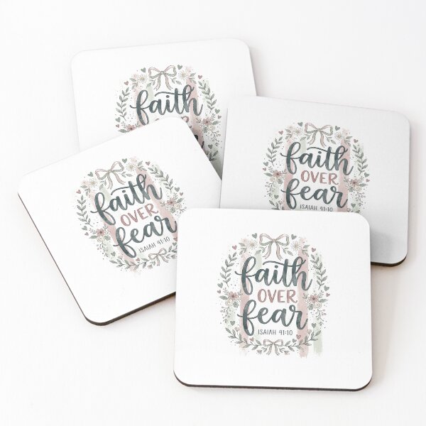 Item preview, Faith Over Fear Floral Wreath Christian Bible Verse Quote designed and sold by longngusuc.