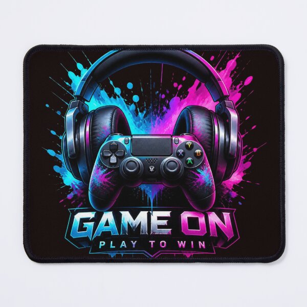 Item preview, Game On Play To Win - Neon Vaporwave Gaming Logo designed and sold by AgnesB77.
