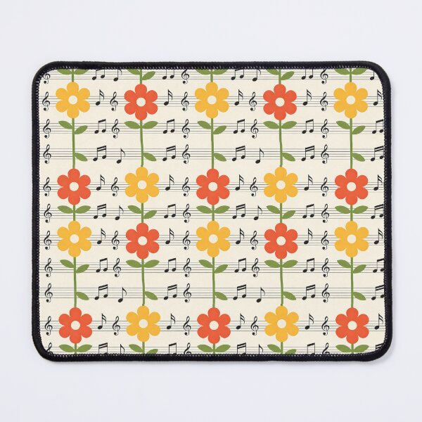 Item preview, Retro Cottagecore Flowers and Sheet Music Pattern designed and sold by Paulocdias.
