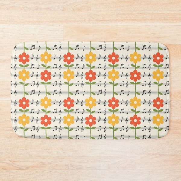 Item preview, Retro Cottagecore Flowers and Sheet Music Pattern designed and sold by Paulocdias.