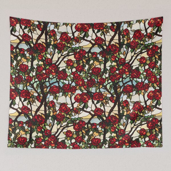 Item preview, Red and Orange Rose Tangle Stained Glass Photo Texture designed and sold by DigitaICraft.