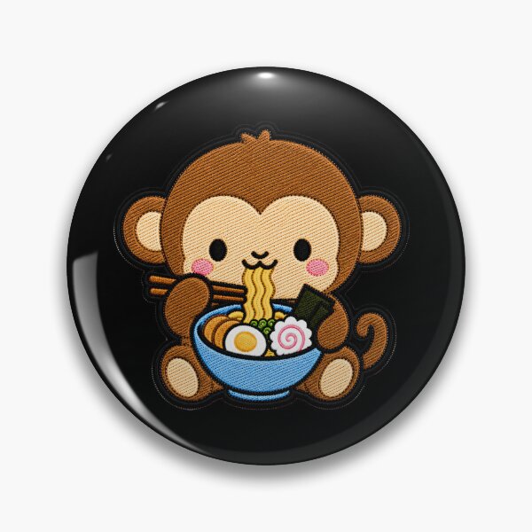 Item preview, Cute Kawaii Monkey Eating Ramen designed and sold by ColorSplash123.