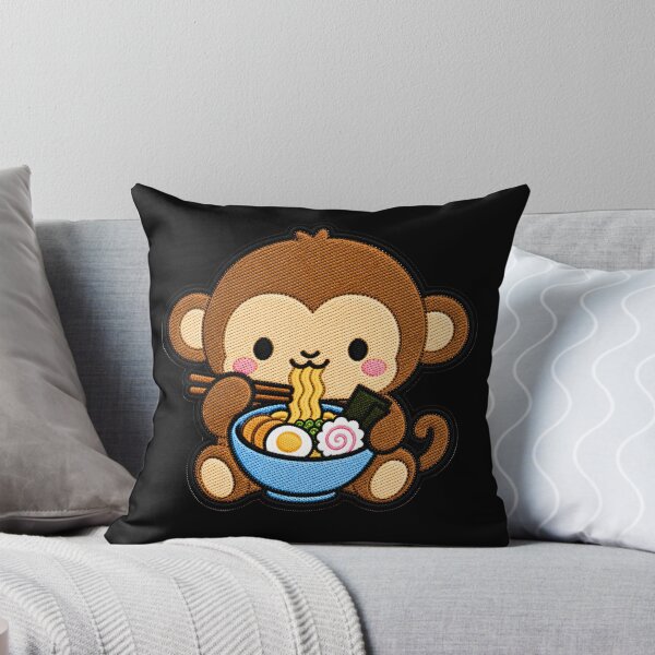 Item preview, Cute Kawaii Monkey Eating Ramen designed and sold by ColorSplash123.