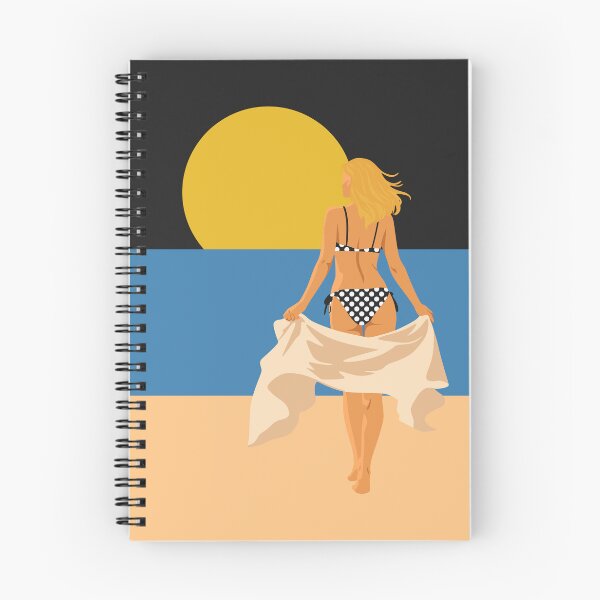 Item preview, Woman Walking to Sea Art, Minimalist Coastal Sunset Decor designed and sold by Studio pod Burom.