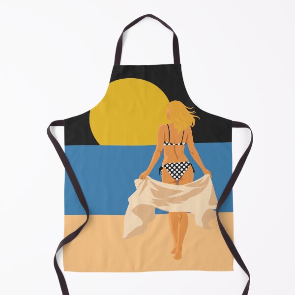Item preview, Woman Walking to Sea Art, Minimalist Coastal Sunset Decor designed and sold by Studio pod Burom.
