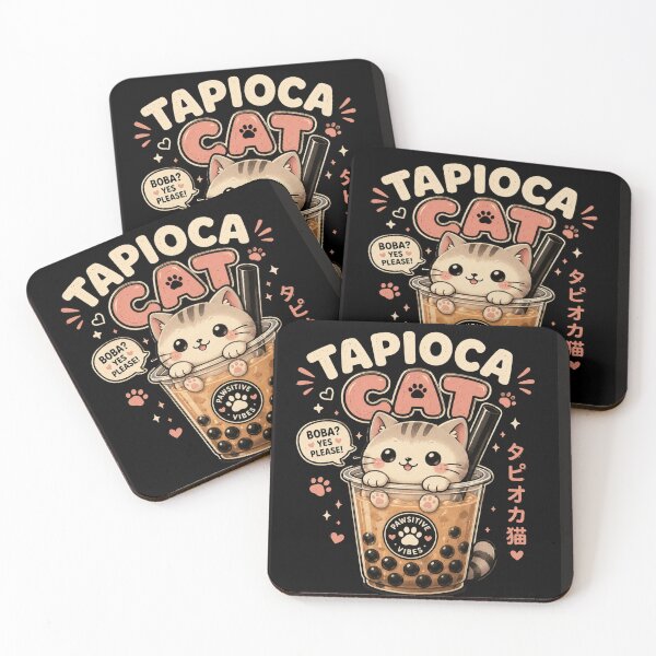 Item preview, Tapioca Cat Cute Boba Milk Tea - Pawsitive Vibes Neko designed and sold by AMBAYK.