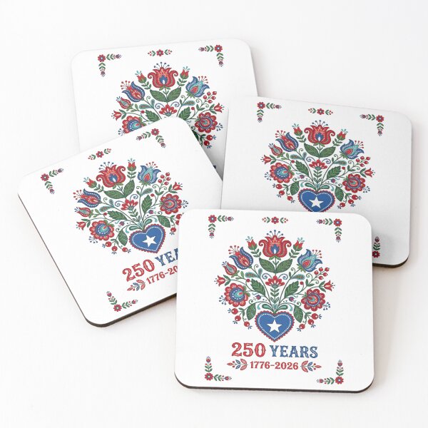 Item preview, Usa 250Th Anniversary Patriotic Folk Art Floral Heart designed and sold by longngusuc.