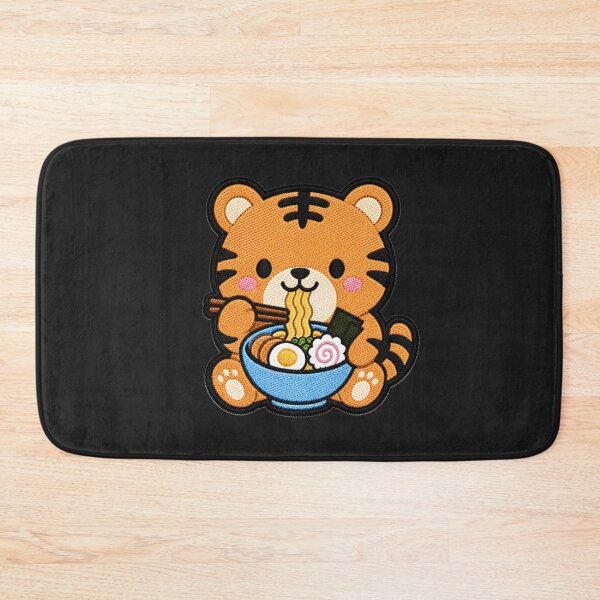 Item preview, Cute Kawaii Tiger Eating Ramen designed and sold by ColorSplash123.