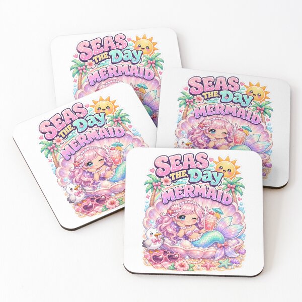Item preview, Seas the Day Mermaid T-Shirt & Sticker – Kawaii Beachcore Mermaid Gift for Soft Girls, Ocean Lovers & Summer Vacation Fans designed and sold by GemBob Creations.