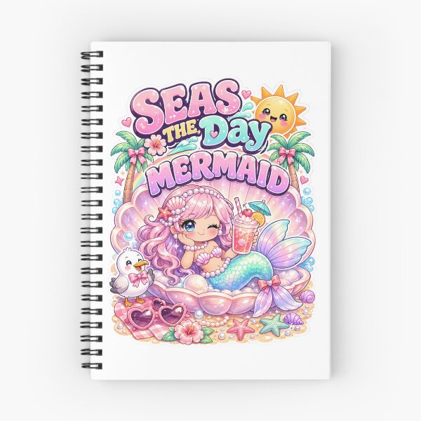 Item preview, Seas the Day Mermaid T-Shirt & Sticker – Kawaii Beachcore Mermaid Gift for Soft Girls, Ocean Lovers & Summer Vacation Fans designed and sold by GemBob Creations.