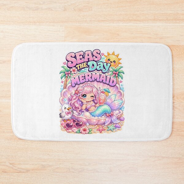 Item preview, Seas the Day Mermaid T-Shirt & Sticker – Kawaii Beachcore Mermaid Gift for Soft Girls, Ocean Lovers & Summer Vacation Fans designed and sold by GemBob Creations.