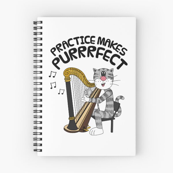 Item preview, Cat Playing Harp, Practice Makes Purrrfect, Harpist designed and sold by doodlerob.