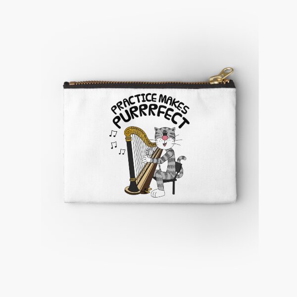 Item preview, Cat Playing Harp, Practice Makes Purrrfect, Harpist designed and sold by doodlerob.