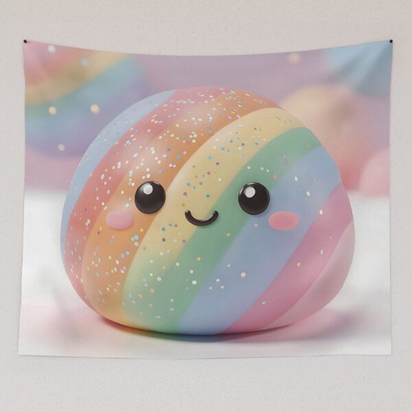 Item preview, Rainbow Glitter Dumpling Squishy – Cute Kawaii Food Illustration designed and sold by EmeraldeaArt.