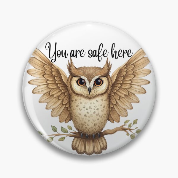 Item preview, Protective Owl with Heart Wings – Gentle Forest Animal Nursery Art designed and sold by Art70shop.
