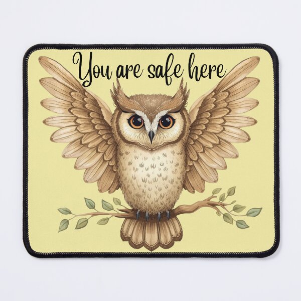 Item preview, Protective Owl with Heart Wings – Gentle Forest Animal Nursery Art designed and sold by Art70shop.